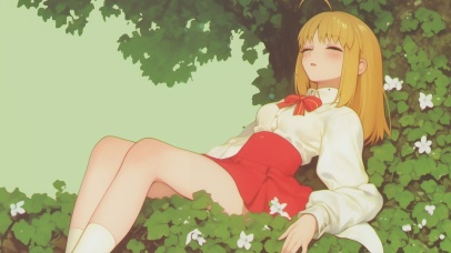 绿色小清新女孩