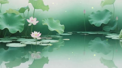 意境古风荷塘夜色