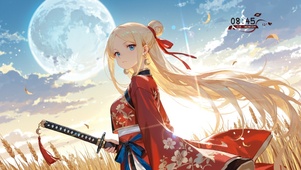 刀剑 少女 与落叶