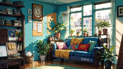 4K温馨客厅房间