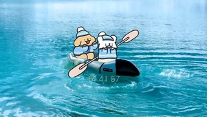 可爱漂流小狗