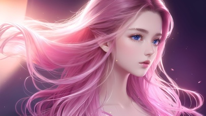 粉色长发美少女