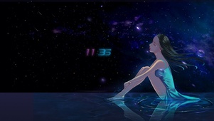 星空下的少女