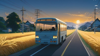 乡下小路上的汽车