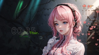 4K高清 粉红色的卡通少女