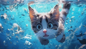 水中猫咪