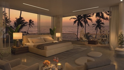 唯美治愈夕阳海景房