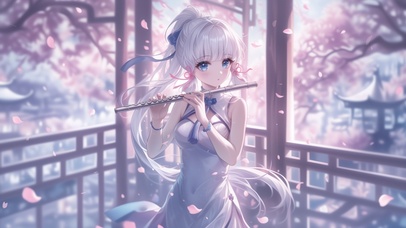 雪墨壁纸丨神里绫华丨玉笛飞声丨