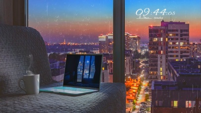 4K窗外夜景城市灯光