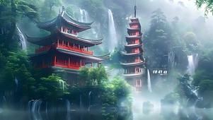 瀑布森林小塔