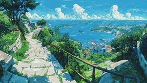 青阶望海