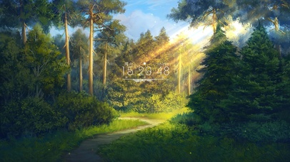 唯美治愈动漫森林（带真实时间）