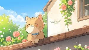 4K可爱猫猫的夏天