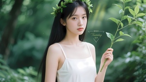 清纯文艺白裙少女