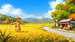 秋高气爽的小镇