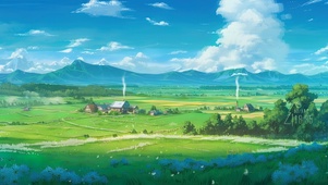 蓝天白云草地