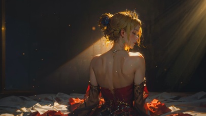 唯美の丸子头美少女