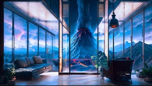 火山边上的观景房