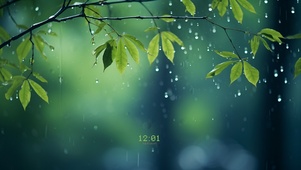 窗外雨景