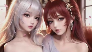 4K 银发&红发小狐仙
