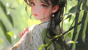 竹林古风女侠治愈清新好运连连