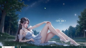 星空下的少女