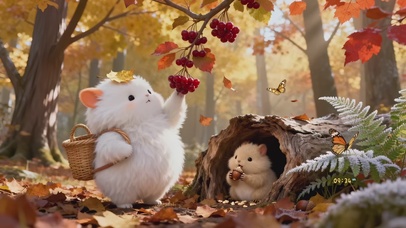 超萌采果子的仓鼠