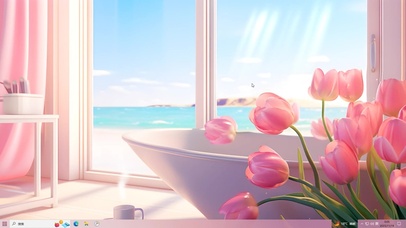 护眼粉色郁金香