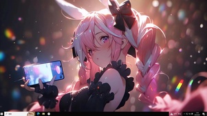 霓虹彩色少女