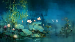 荷花竹子