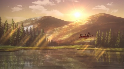 夕阳下的高山湖泊护眼壁纸