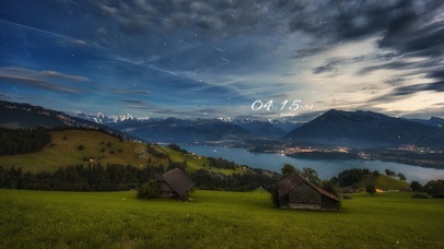 4k 治愈唯美山丘星星坠落