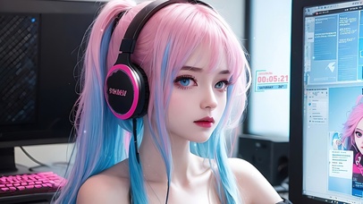 4K炫酷电竞游戏美女