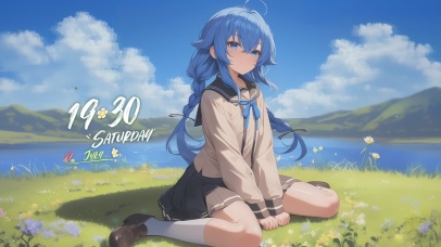 二次元卡通甜美治愈女孩