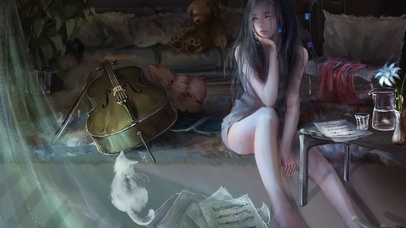 4K 鬼刀风孤独动漫美少女