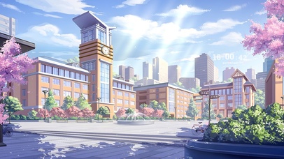 唯美治愈樱花校园