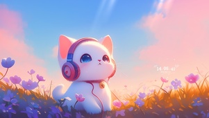 听音乐猫咪
