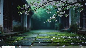 烟雨花阶-桌面主题
