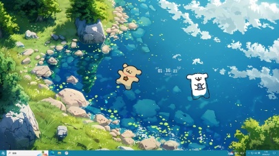 线条狗夏日泳池主题