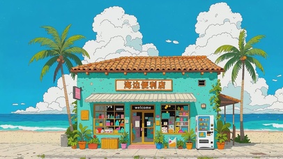 浪漫的海边小店