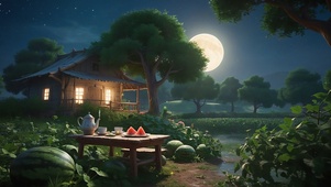 夏夜瓜田小屋