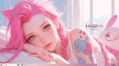 可爱粉发金克丝