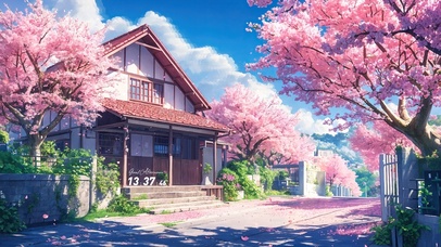 开满樱花的乡村小道