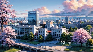 4K唯美治愈日式动漫城市