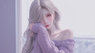 眨眼动态-毛衣女神