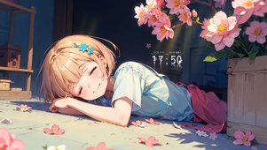唯美落花女孩