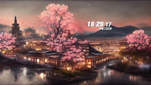 古镇樱花