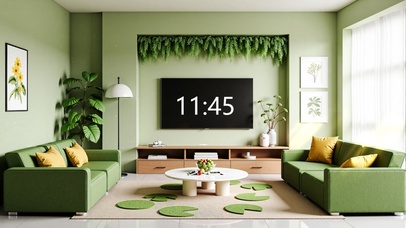 绿色森系摸鱼小电视