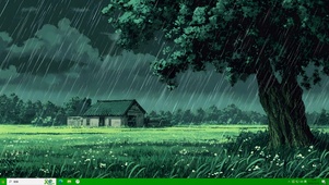 雨夜中的小木屋
