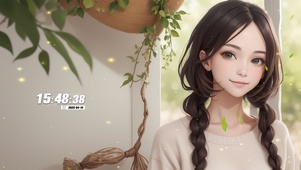 夏天乘凉女孩